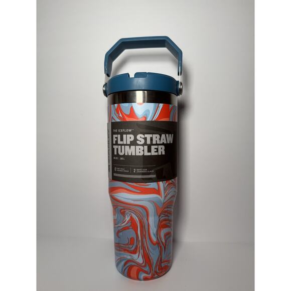 Stanley Exclusive POOL SWIRL 30oz Iceflow Flip Straw Quencher BNWT - Picture 1 of 6